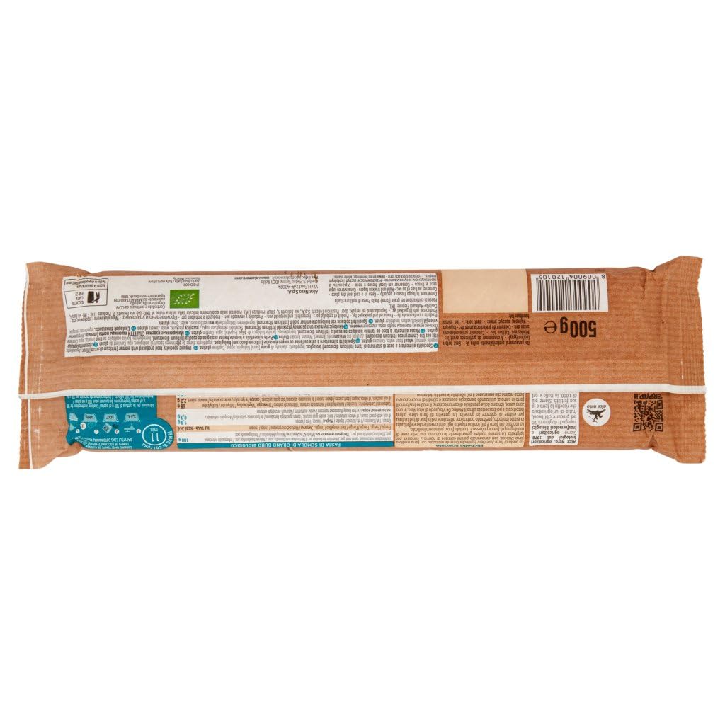 Alce Nero Spaghetti al farro - 12 espaguetis al farro (100%, espaguetis con emmer Wheat, grano integral, 500 g, 400 g)