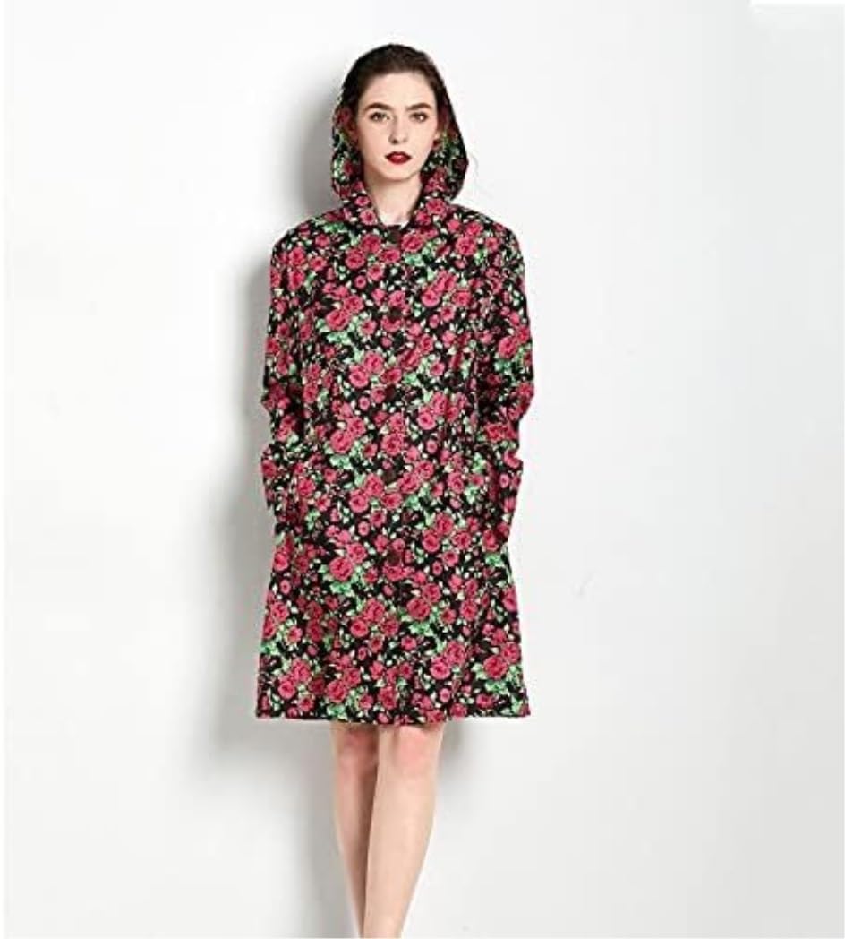 Poncho Antipioggia Impermeabile Impermeabile A Fiori Cappotto Antipioggia Da Donna Traspirante Rainear Portatile Idrorepellente Mantella Antipioggia