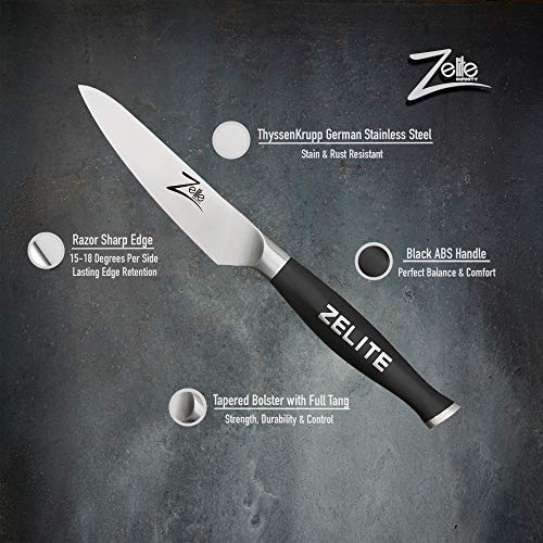Zelite Infinity Paring Knife 4 Inch - Comfort-Pro Series - German High Carbon Stainless Steel - Razor Sharp, Super Comfortable