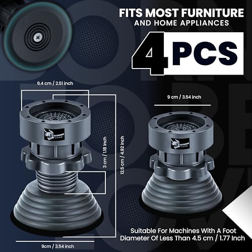 Image of ORBON Extreme Load Anti Vibration Pads for Washing Machine | Washing Machine Vibration Stopper Rubber Legs Set of 4 | Anti Skid Stand Bushes for Front Load & Top Load | Shock Absorber Foot Pads (4 Pc)