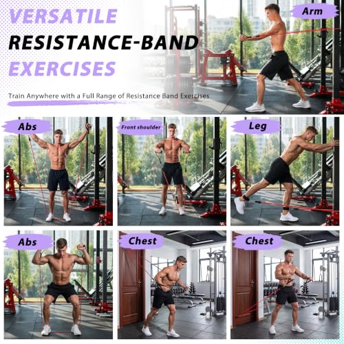 Image of WHATAFIT Resistance Bands, Exercise Bands,Resistance Bands for Working Out, Work Out Bands with Handles for Men and Women Fitness, Strength Training Home Gym Equipment