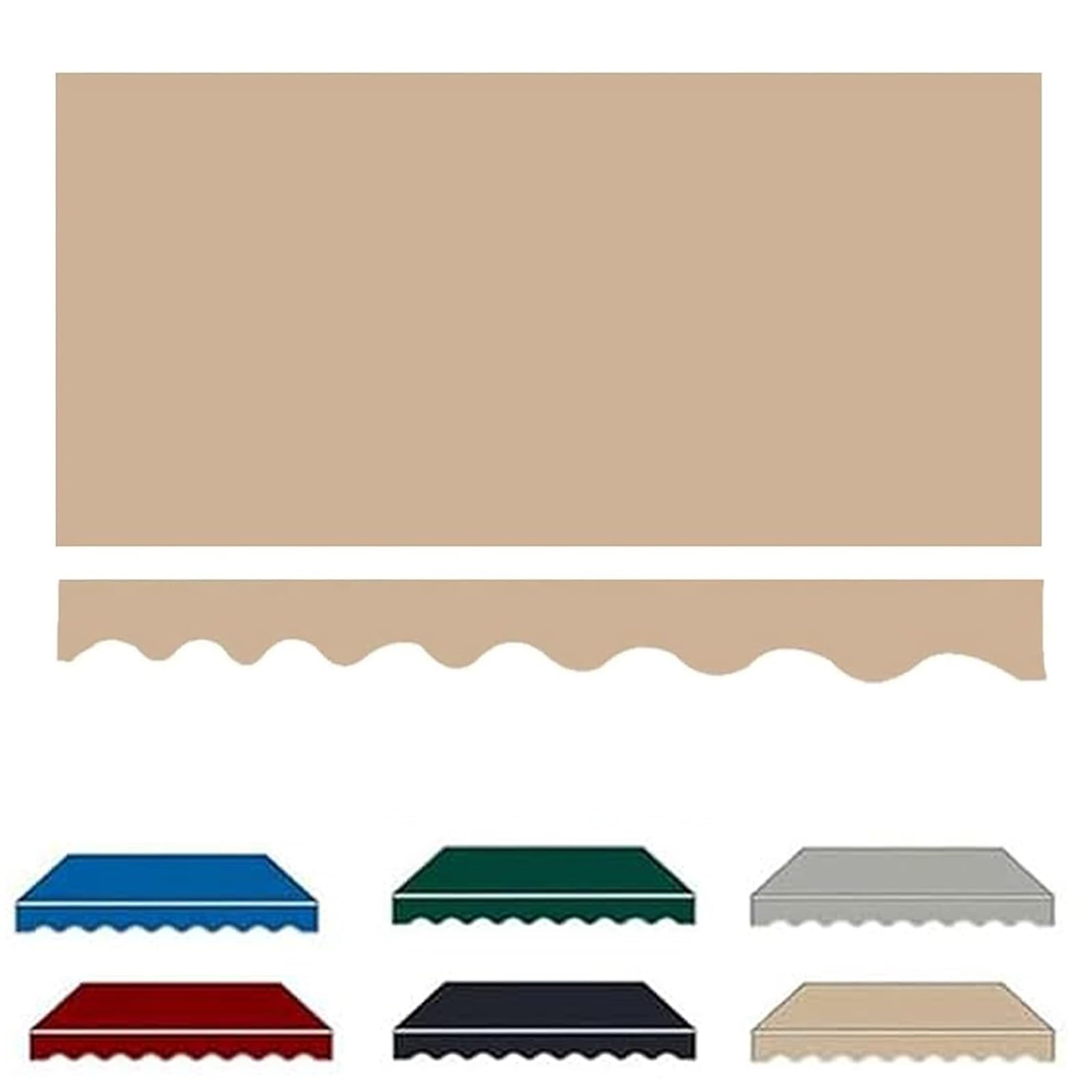 ROFBIHG Retractable Patio Awning Fabric Replacement, Sun Shade Shelter Replacement Fabric Top Cover, Manual Sun Shade Shelter Canvas with Valance 280g Ployester Canopy Cloth(Khaki,3x2.5m (10x8.2ft))