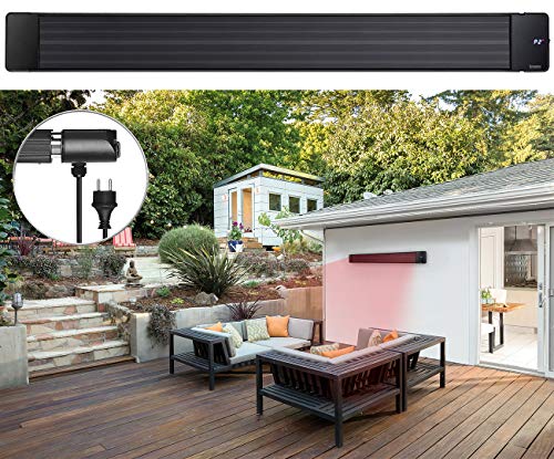 Heizstrahler: Infrarot-Dunkelheizstrahler mit Timer und Fernbedienung, IP55, 3.200 W (Infrarot-Strahler)