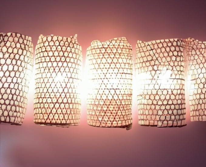 Image of Handicraft Wall Mount Lamp for Balcony, Drawing Room, Corridor, Cafeteria etc (4 Nos of Standard Double Lamp)