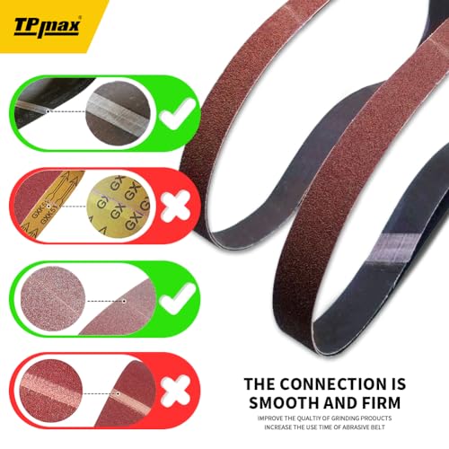Image of 1 x 42 Inch Sanding Belt Pack 1-Inch x 42-Inch,12 Pcs(4 Each of 80 120 150 Grits) Aluminum Oxide for Sander