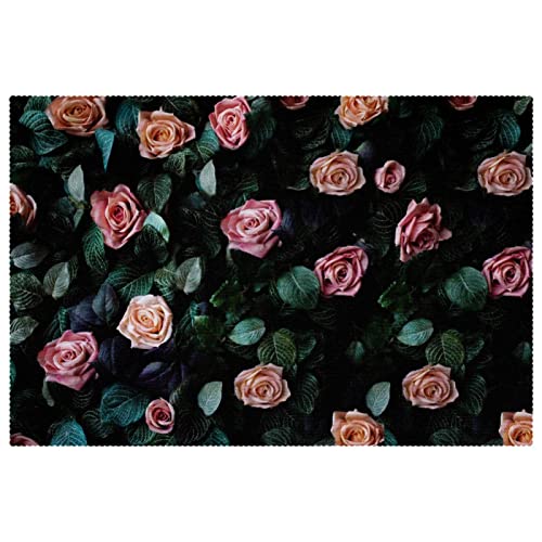 Sets de table lot de 6 roses lavables pour protéger la table