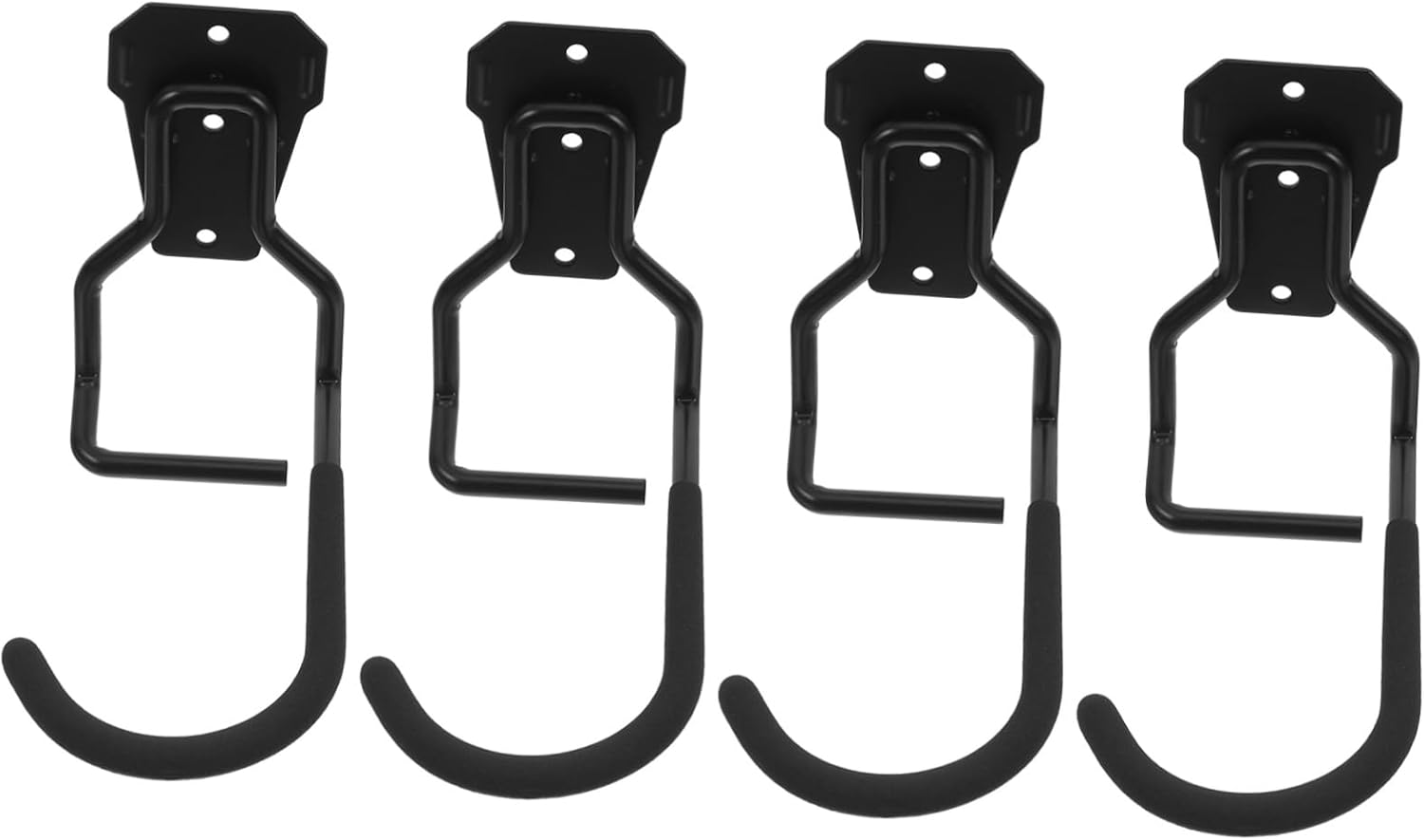 Mikikit 4pcs Heavy Duty Bicycle Storage Hooks Wall Mounted Bike Hangers for Garage Organization Space Saving Design for Efficient Tool and Bike Storage Easy to Install