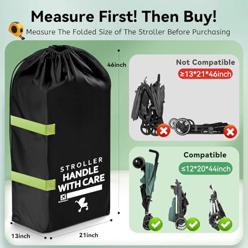 Image of Stroller Bag for Airplane, 46 inch H x 21 inch W x 13 inch D, Baby Travel Essentials