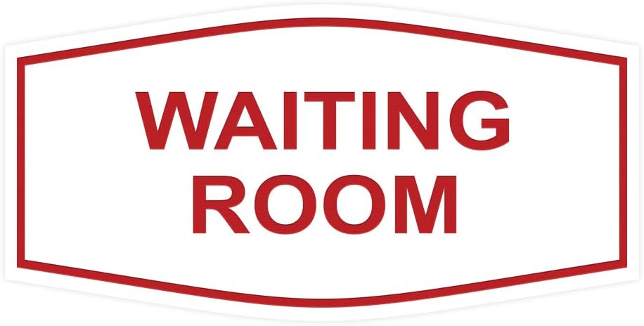 Signs ByLITA Fancy Waiting Room Sign(White/Red)-Large