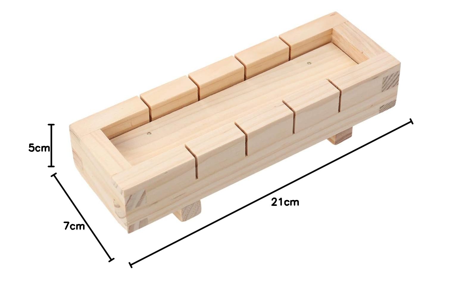 Angoily Sushi Making Kit Wooden Rectangular Sushi Press Mold Maker Máquina de Arroz Molde Oshizushi Mold Box Kitchen Sushi Tool