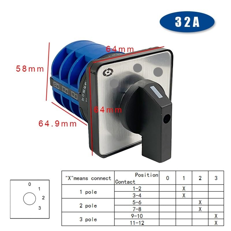 Inverseur de source triphasé 32A à contacts en argent pur LW26
