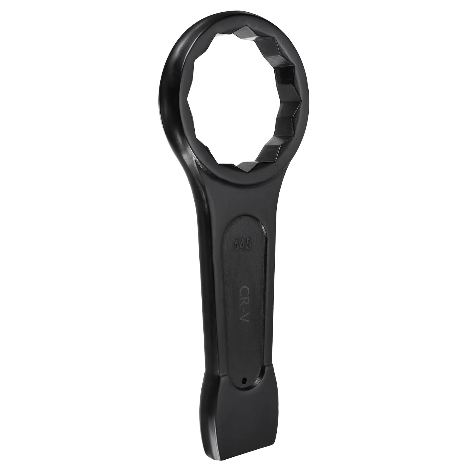 sourcing map Slogging Box End Striking Ring Wrench 145mm Metric CR-V Steel 12-Point Flat Strike Wrench Baking Paint Single Head Spanner Hand Tool for Mechanical Automotive Repair — image 1