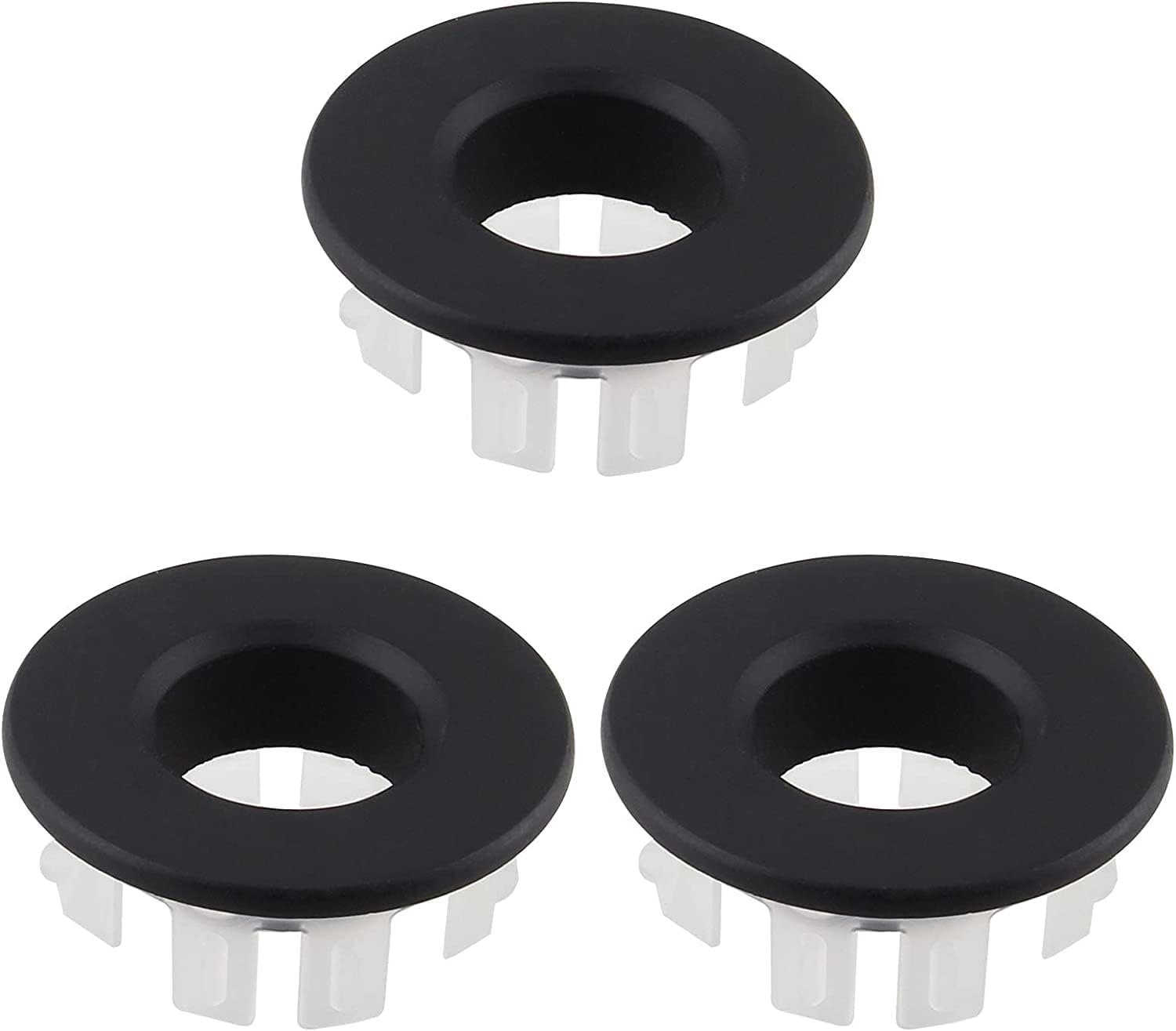 Daksang 3 Pieces Sink Overflow Ring, Cover Bathroom Sink Hole Trim
