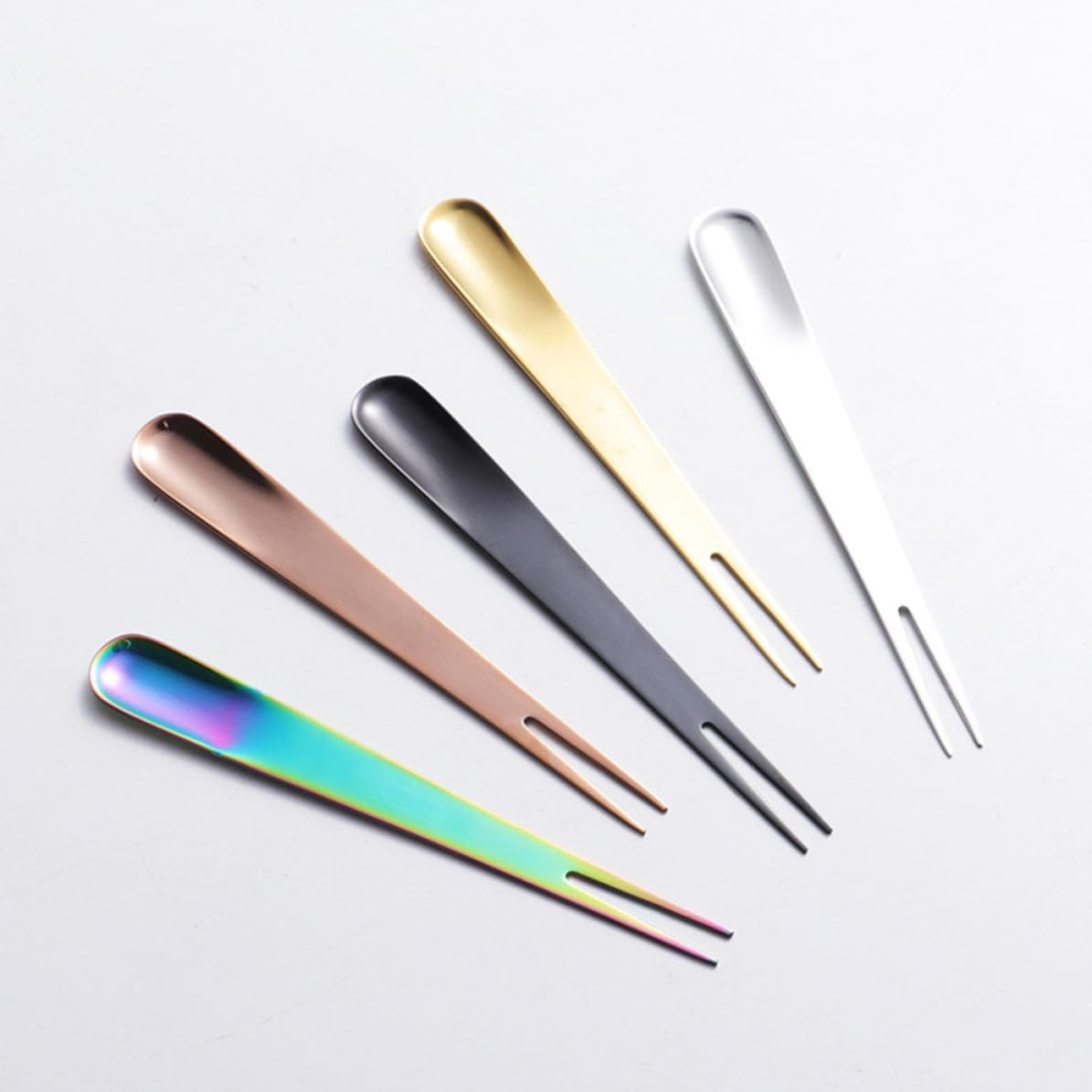 Fruit Forks 5pcs 2 Prong Stainless Steel for Appetizers and Parties