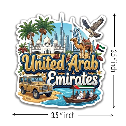 Image of United Arab Emirates Fridge Magnet | Premium Engineered Wood & Precision Lasercut Design | Travel Souvenir for Home Kitchen Locker Decor & Gifting | Multicolor