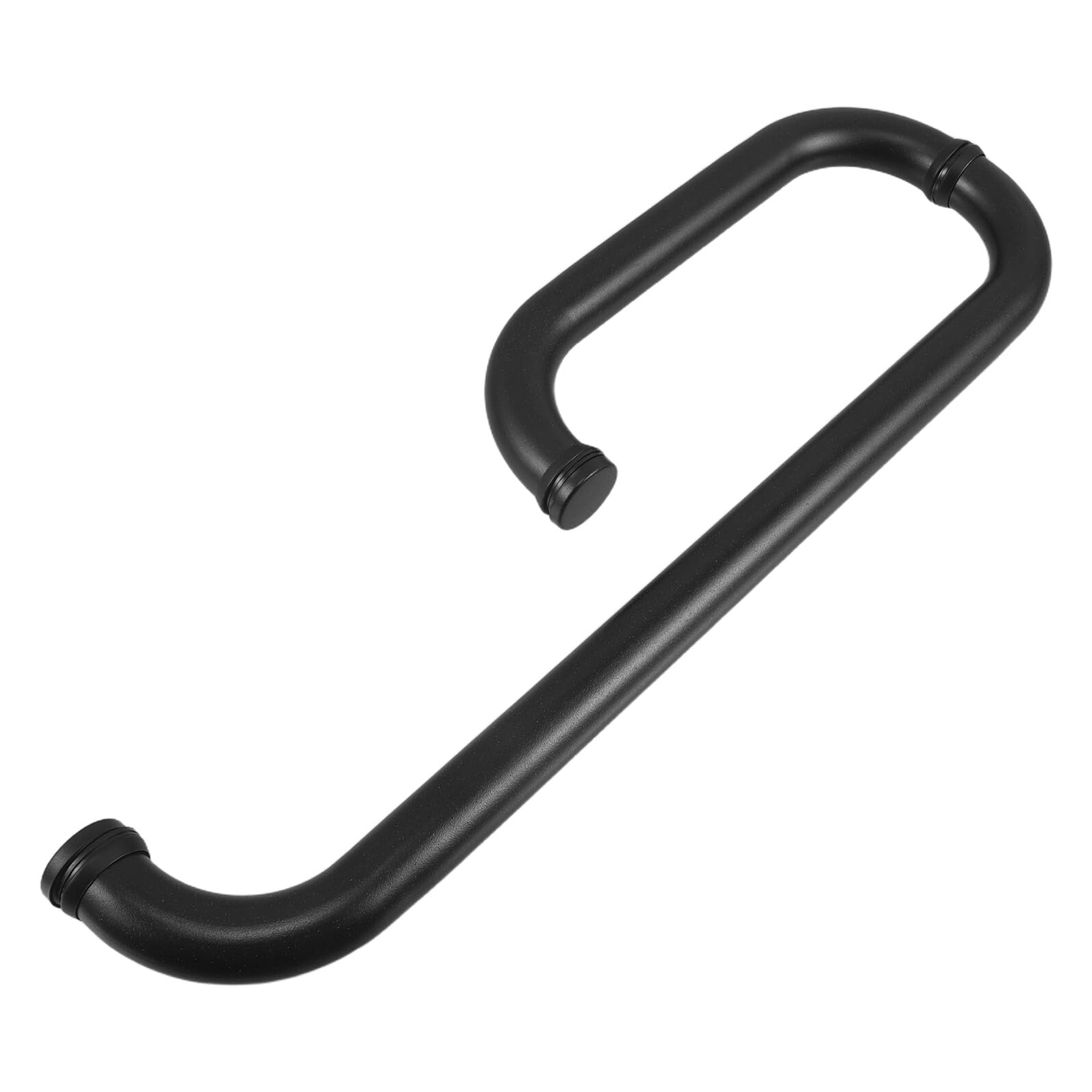 Tirador en L de acero inoxidable negro de 25mm para mampara de vidrio