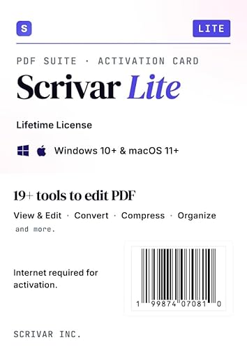 Scrivar PDF Lite | Edit, Convert, Merge, eSign, Compress and 19+ tools | Lifetime License