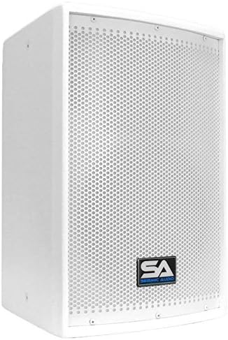 Seismic Audio - Pair of 10" White Church PA/DJ Speakers - White Textured Painted - Monitors