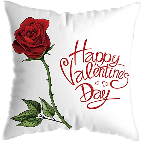 Dcaknri Cojín decorativo para el día de San Valentín con texto en inglés 'Happy Valentine's Day' para decoración de sala de estar