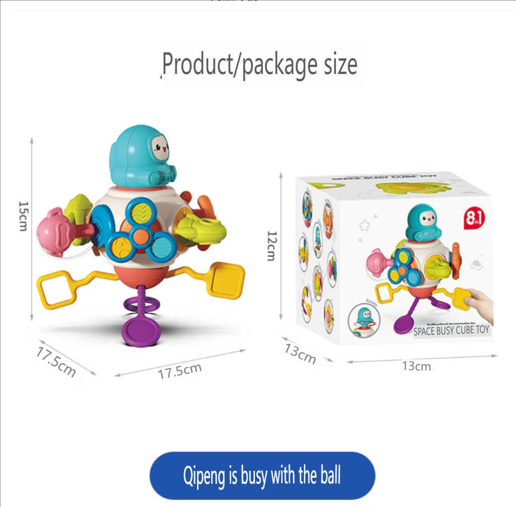 Grotryphy MOONTOY Space Busy Cube - 8-in-1 Montessori Toy | Sensory Development & Quiet Design | Fine Motor Skills & Anxiety Relief for Autism/ADHD Kids