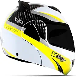 CAPACETE ESCAMOTEÁVEL PRO TORK V-PRO JET 2 CARBON BRANCO - AMARELO TAM. 58 VIS. FUMÊ