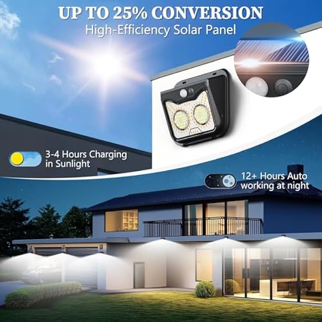 Solar Motion Sensor Lights Outdoor, Owl Shaped Warm White Waterproof Solar Powered Wall Lights, 3 Lighting Modes Security Flood Lights for Outside Deck, Fence, Yard, Garden, Step, Porch, Door -6 Pack