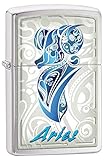 Zippo Lighter - Zodiac Sign Personalized Customize Message Engraving on Backside (Aries)