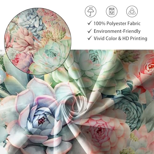 Rideau de douche 183x183 cm motif cactus coloré en polyester imperméable