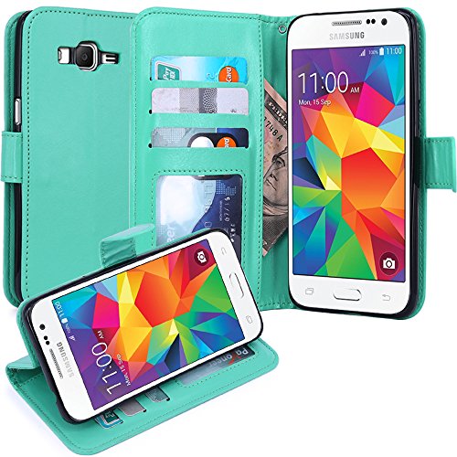 Grand Prime Case, LK Galaxy Grand Prime Wallet Case, Luxury PU Leather Case Flip Cover with Card Slots Stand For Samsung Galaxy Grand Prime, MINT