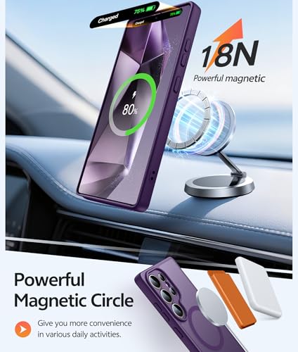 Image of FNTCASE for Samsung Galaxy S24 Ultra Case: [Fit for Magsafe] [Full Camera Protection] Translucent Matte Cases with [Screen Protector] Military Grade Shockproof Protective Phone Cover