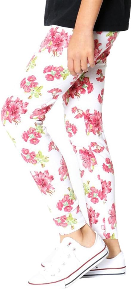 ToBeInStyle Girl's Floral Print Full Length Leggings