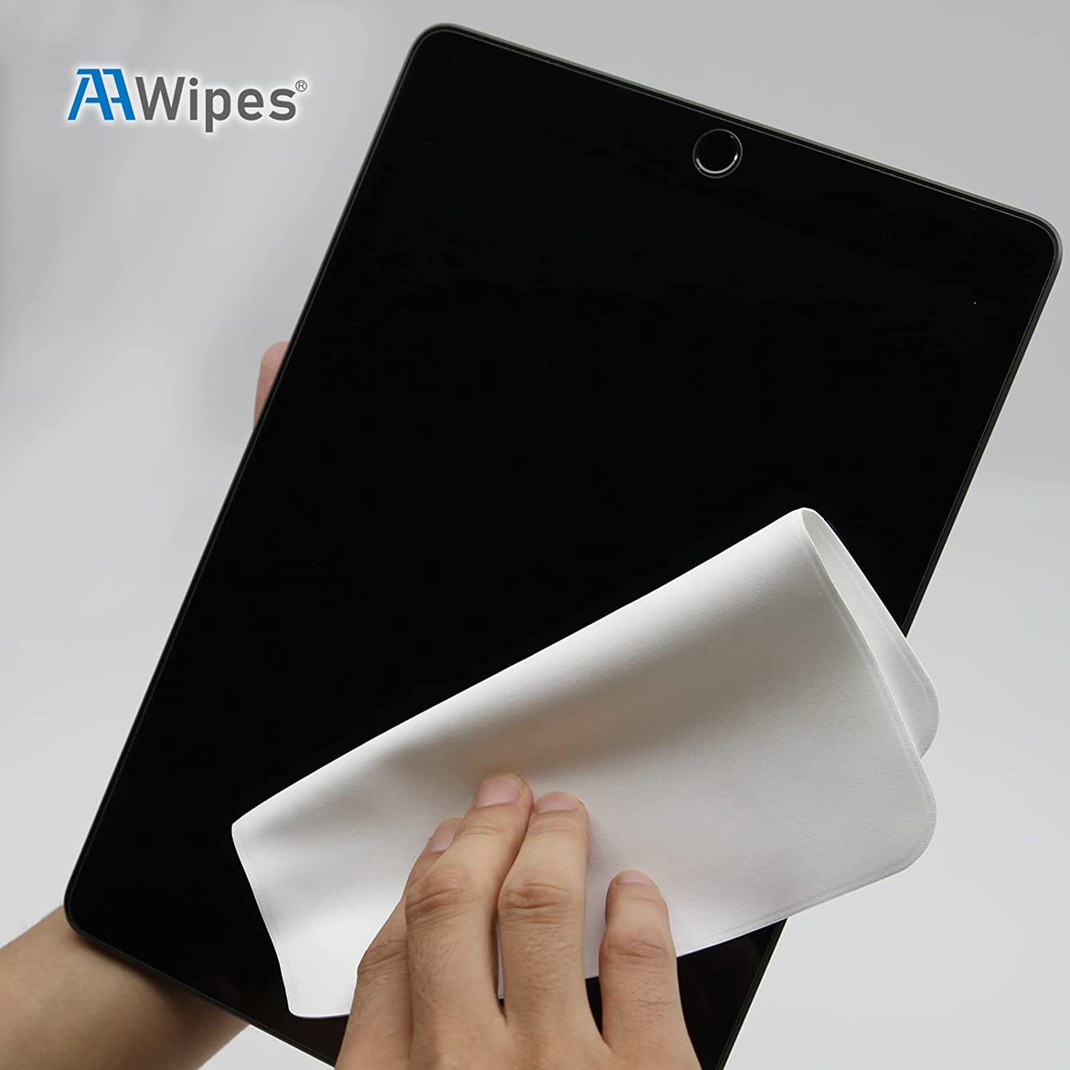 AAwipes X3603 Poliertücher, 10 Packungen (16 x 16 cm, weiß, 320 g/m², superfein), kompatibel mit Apple iPhone, iPad, MacBook, iWatch, weiche und nicht scheuernde 2-lagige Mikrofaser-Reinigungstücher