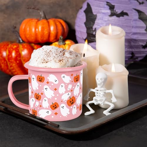 Set 2 Mugs de acero esmaltado Halloween 12 oz miniatura 6