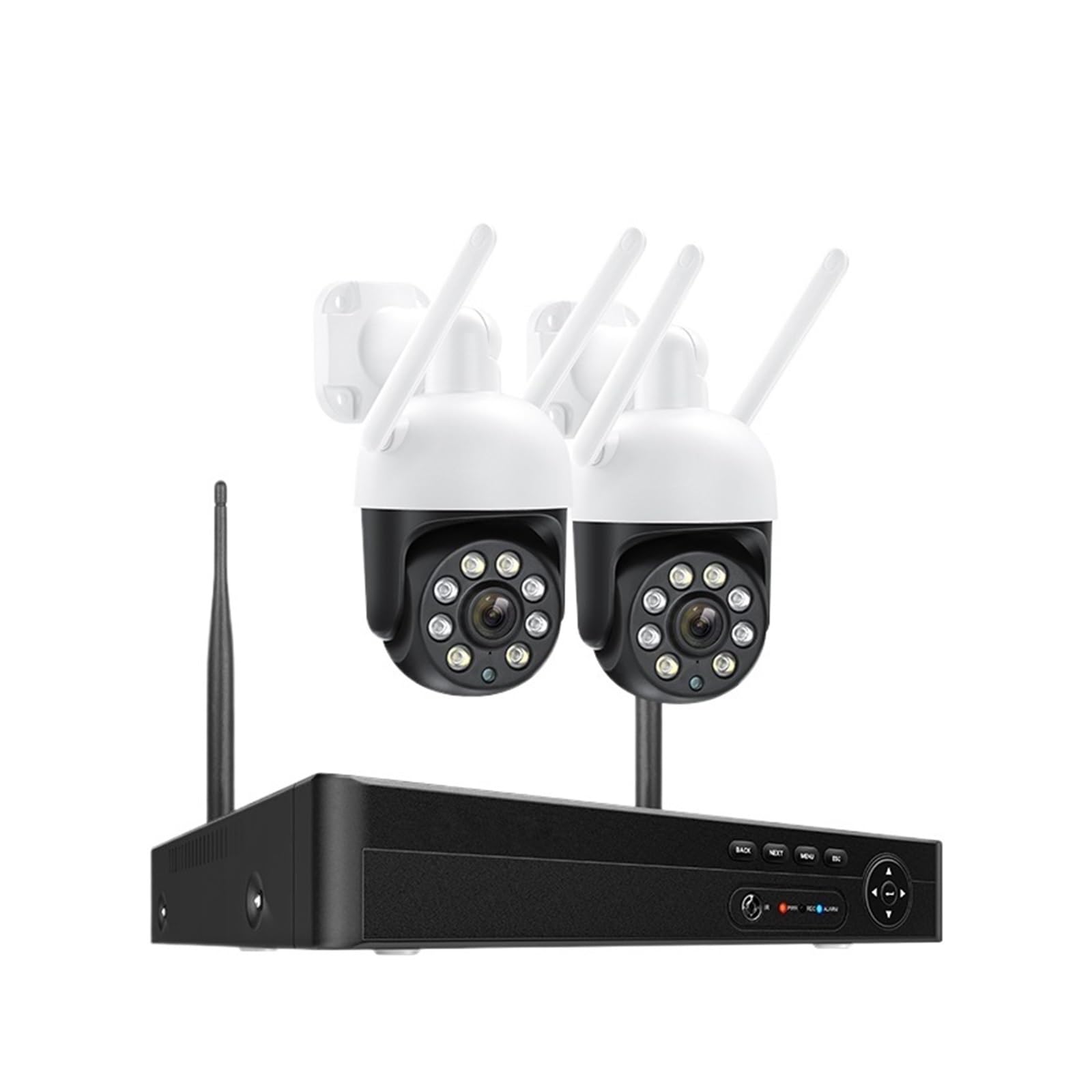 Zestaw Bezprzewodowego Systemu Monitoringu Wideo H.265 8CH 4MP Z Kamerą PTZ I Wi-Fi NVR, Automatyczne Śledzenie, Dwukierunkowy Dźwięk(2T,8CH NVR 2 Camera)