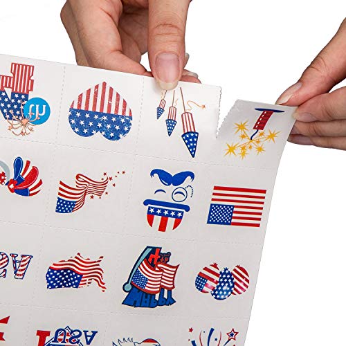 240Pcs 4Th/Fourth Of July Tattoos - Glow In The Dark- Patriotic Party Decorations Favors Supplies 48 Designs #TOP3
