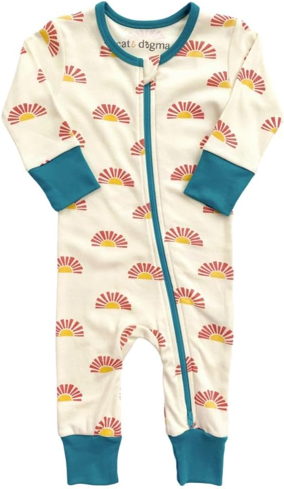 Cat & Dogma Organic Cotton Zippy Playsuit for Babies and Infants, Unisex, 0-3 Months to 18-24 Months
