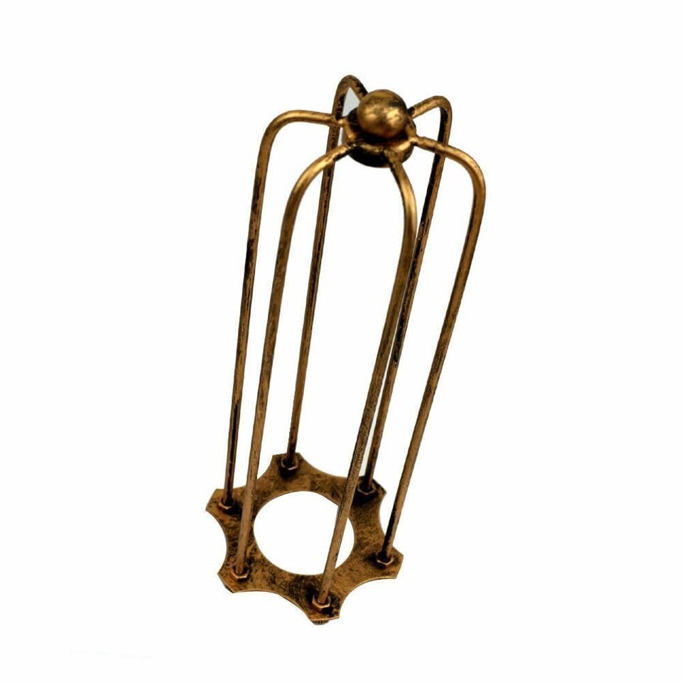 Metal Lamp Shade-Industrial Open Style Retro Easy Fit Pendant Light Long Shade Wire Cage for Hallway (Brushed Copper)