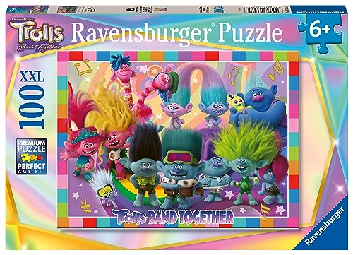 Ravensburger Trolls 3 Movie Band Together - 100 Piece Jigsaw Puzzle for Kids Age 6 Years Up, White