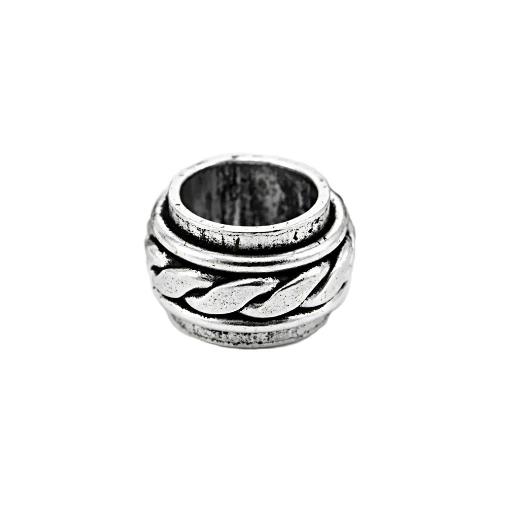 NKlaus 2 perlas para el pelo, anillo de barba, patrón vikingo de Qatar, plata de ley 925, 40552, Metal precioso