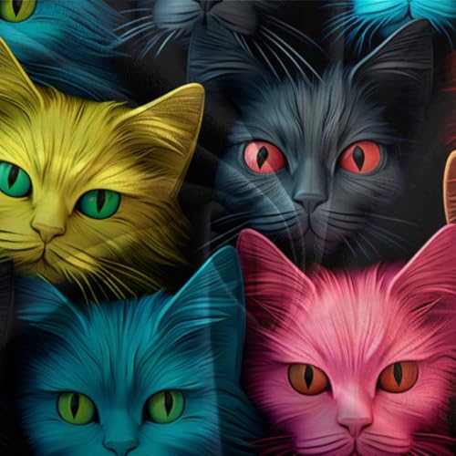 Housse de couette chat 140x200 cm avec 2 taies d'oreiller en microfibre