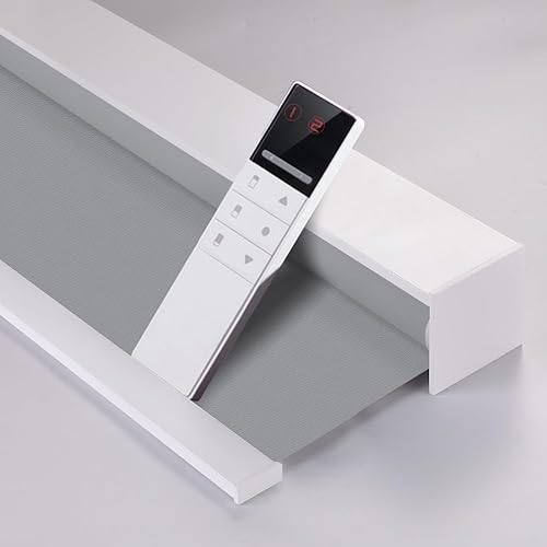 ZSHINE Persianas opacas motorizadas, con control remoto de ancho personalizado, persianas enrollables recargables para ventanas, hogar, oficina,