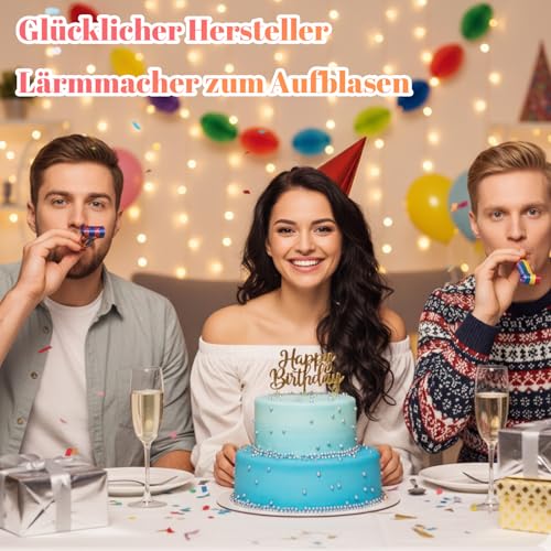 YQOPDEBD 100 Stück Tröten für Geburtstag, Party-Tröten mit Luftpfeifen-Design, Perfekte Anfeuerungs-Tröten für Silvester und Feste, Lustige Tröten zurbeschäftigung bei Feiern
