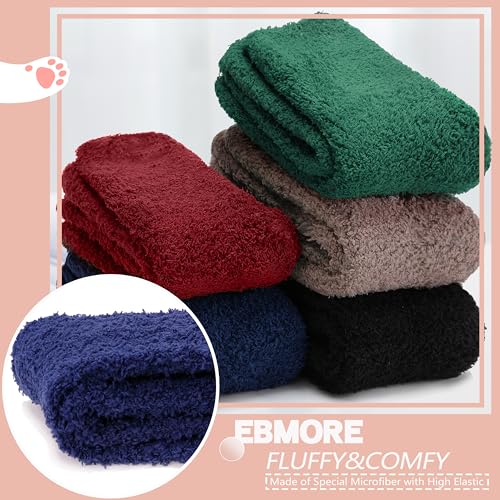 Image of EBMORE Womens Fuzzy Socks Fleece Fluffy Cabin Plush Warm Sleep Soft Cozy Winter Adult Socks