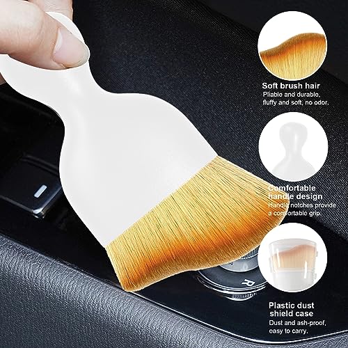 image for Ziciner 2 PCS Car Detailing Brush, Curved Soft Bristles Auto Removal D