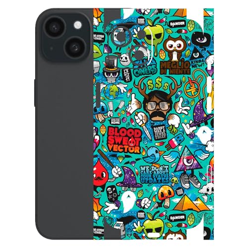 Image of AtOdds - Full Body Back Screen Guard Protector Film - Lamination Wrap Skin Sticker for iPhone 15 | Scratchproof Matte Finish (Design - Graffiti)
