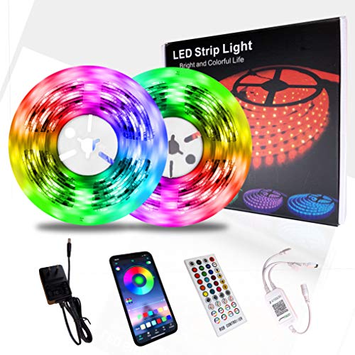 LED Strip Lights 65.6ft 20m Tape Lights,Mikilikien 360 LEDs Smart WiFi with Alexa Music sync,40 Keys IR Remote Flexible Color Changing Bright 5050 RGB ights kit for Bedroom,Kitchen,DIY Decoration