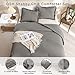 QSH Gray Ruffled Comforter Set King Size（106x92inches）, 3pcs Shabby Farmhouse Boho Chic Bedding Comforter Sets, Ultra Soft Lightweight Microfiber Inner Fill Grey Fluffy Vintage Comforter for Bed