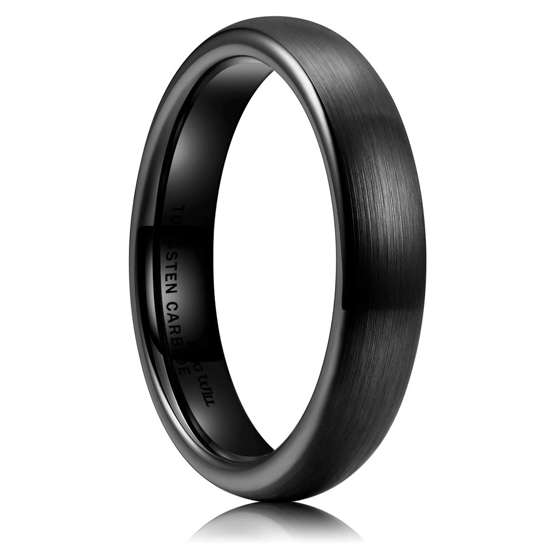 King WillSilver/Black 6MM/7mm/8MM Wedding Band For Men Engagement Tungsten Carbide Ring Comfort Fit Beveled Edge Step Edge/Domed