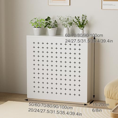 Cubre radiador blanco moderno de 70x90x15 cm para pasillo 8