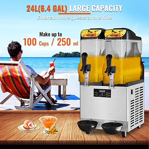 VEVOR Kommerzielle Slushy-Maschine, 24 L Einzelschüssel, 50 Tassen Margarita-Maschine, 500 W Edelstahl Margarita Smoothie, Frozen Drink Maker, Slushie-Maschine für Party, Café, Restaurants, Bars usw. – Bild 4